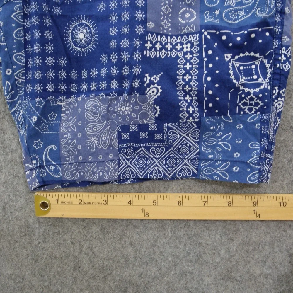 Lucky Brand Shorts Mens 29 Blue Paisley Bandana Flat Front Chinos 7